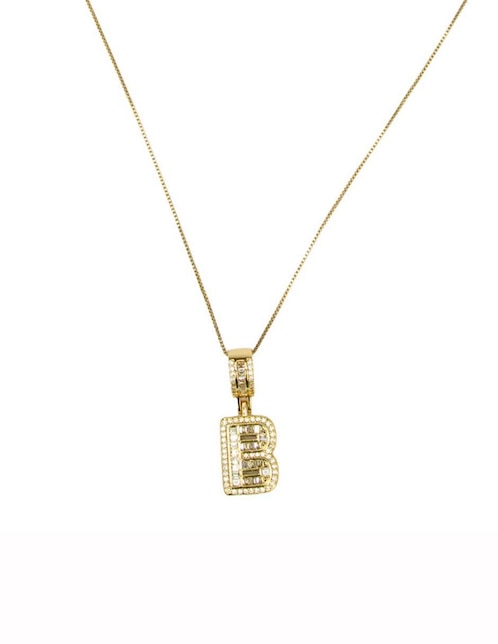 Collar con dije de letras Moon de oro laminado 10 K