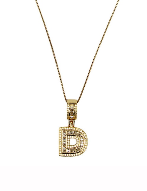 Collar con dije de letras Moon de oro laminado 10 K
