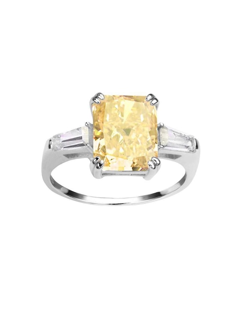 Anillo con gema rectangular Natalia Bojalil Luxury P 925 de plata zirconia pulido