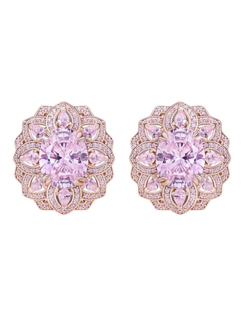 Broqueles de flor Gladkova joyería de plata p 925 con acabado chapa de oro zirconia