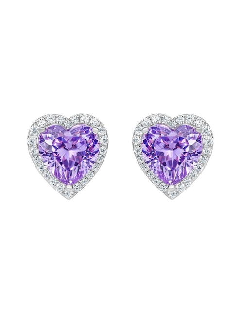 Broqueles de corazón Gladkova joyería de plata p 925 con acabado brillante zirconia