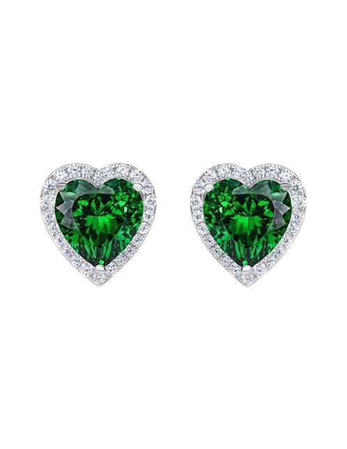 Broqueles de corazón Gladkova joyería de plata p 925 con acabado brillante zirconia