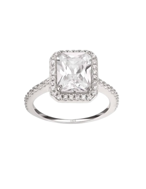 Anillo multi gemas cuadrado Natalia Bojalil Luxury P 925 de plata zirconia pavé