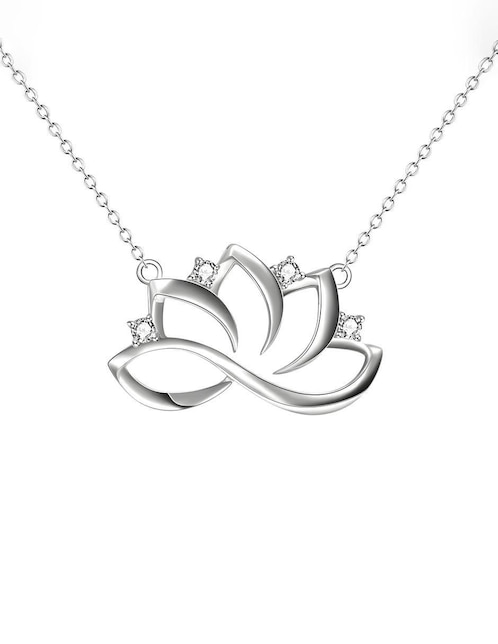 Collar con dije de flor Ame Jewelry Glam Pop de plata P 925