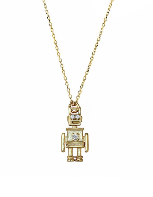 Collar con dije de robot de plata P 925 1