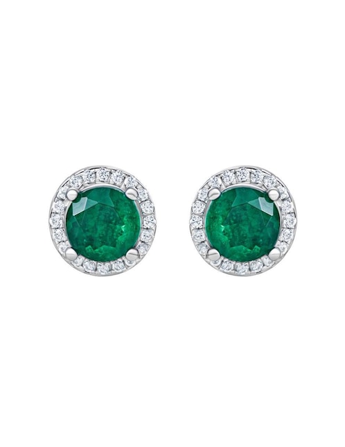 Broqueles circulares Gladkova Joyería de plata P 925 con acabado brillante esmeralda