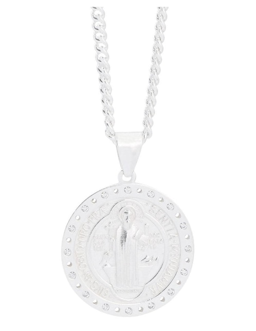 Collar con dije san benito Crixus Joyeria de plata P 925