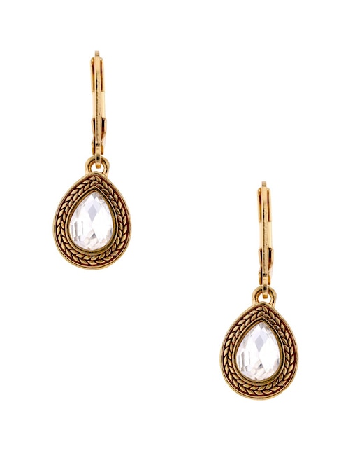 Aretes largos de gota con acabado brillante 1