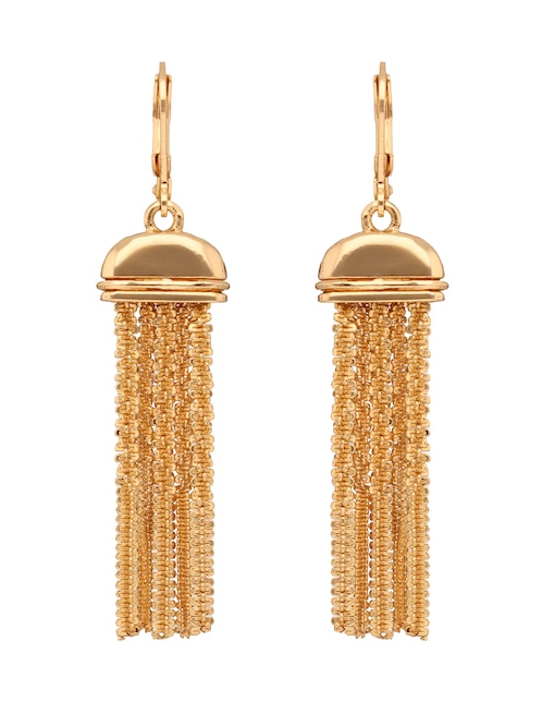 Aretes largos de medusa Gold Lace acabado brillante 1