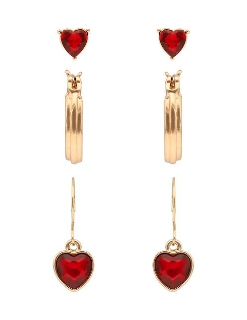 Aretes cortos Love Hearts con acabado brillante 1