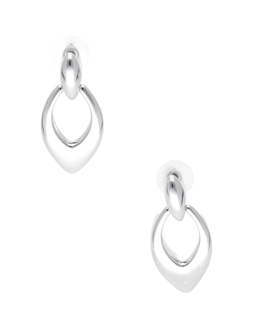 Aretes largos Silver Patterns con acabado pulido 1
