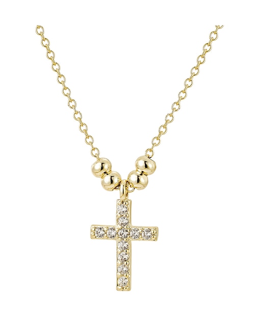 Collar con dije de cruz de baño de oro 14 K 1