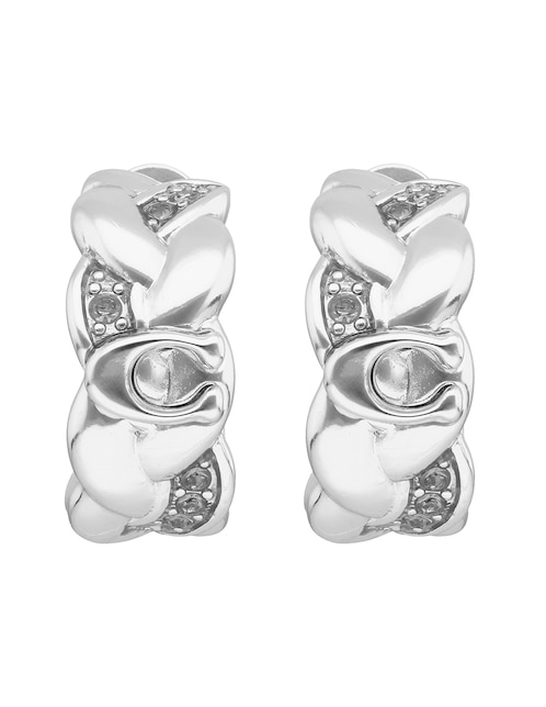 Aretes cortos 2.1 Braided Metal con acabado brillante 1