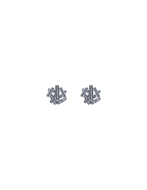 Broqueles de flor Bijoux Fp de plata p 925 zirconia