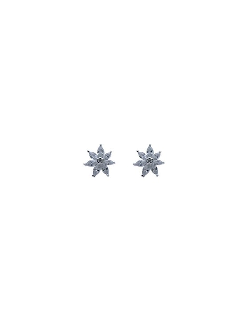 Broqueles de flor Bijoux Fp de plata p 925 zirconia