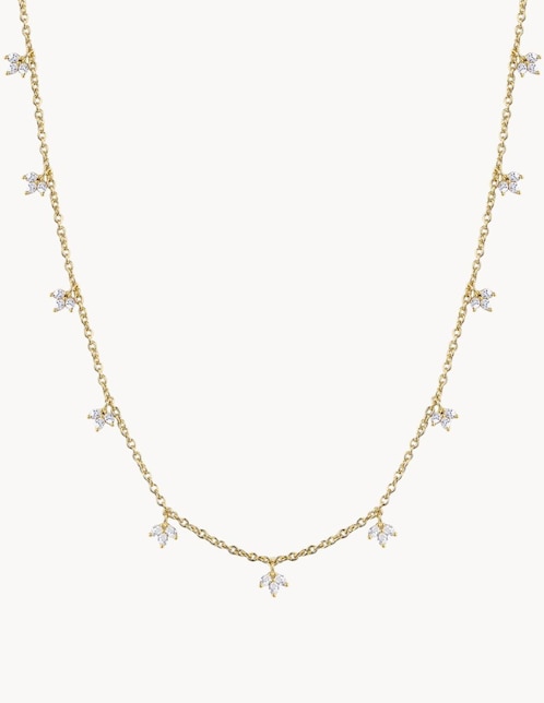 Collar de flor Apodemia Olivia Wild de baño de oro 18 K