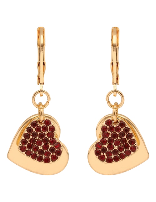 Aretes de corazón con acabado brillante 1