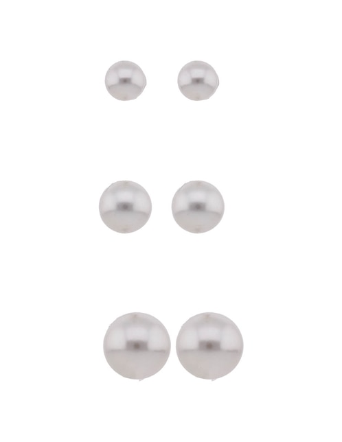 Set de aretes de perla con acabado pulido 1