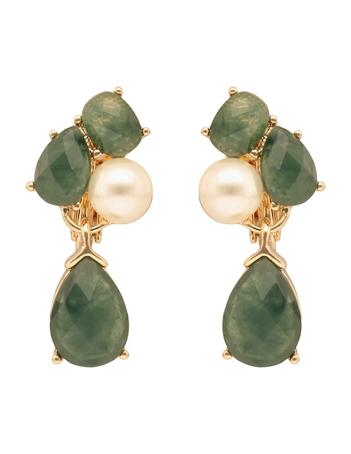 Aretes cortos de gota Glacial Glow con acabado esmaltado circonita 1