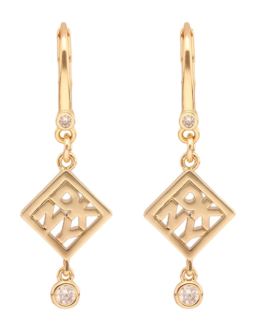 Aretes cortos de rombo Kalina con acabado brillante circonita 1