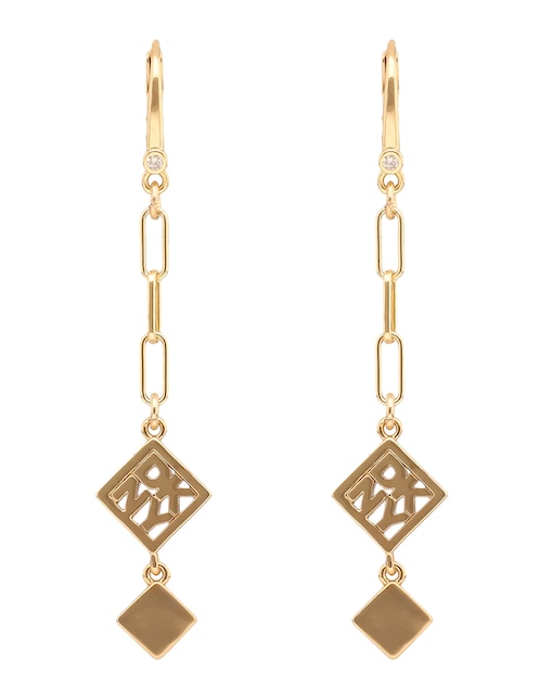 Aretes largos de rombo Kalina con acabado pulido 1
