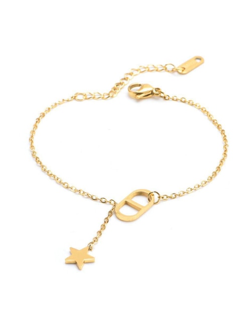 Pulsera Moon de oro laminado 8 k con acabado pulido