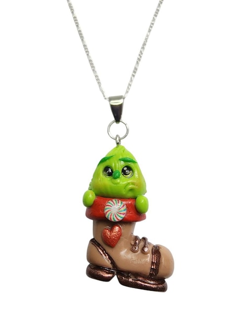 Collar navidad Limerence By Claudia Herrera Grinch de plata P 925