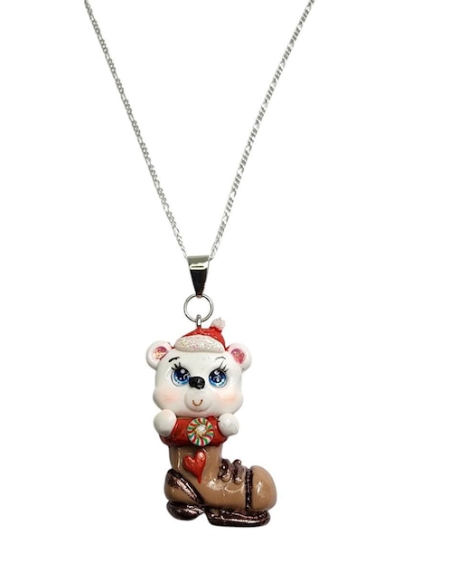 Collar navidad de oso Limerence By Claudia Herrera de plata P 925