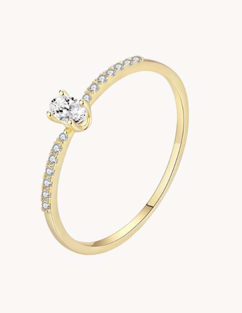 Anillo circular Apodemia Olivia Wild circonita con acabado baño de oro 18 k
