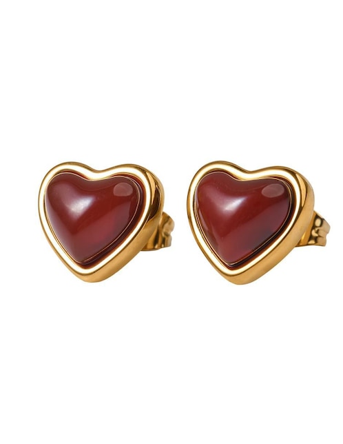 Broqueles "de (si aplica)" corazón no aplica luckyly nadia "de" acero inoxidable 14 k "con acabado" baño de oro cuarzo
