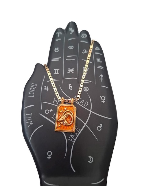 Collar con dije de signo zodiacal Nira Constelacion de oro laminado 10 K