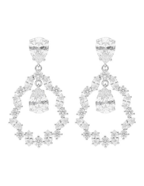Aretes cortos Diamonds and Debutantes con acabado brillante cristal 1