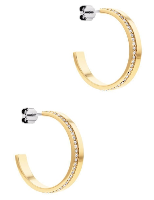 Broqueles de arco Calvin Klein Minimal Linear Family con acabado brillante