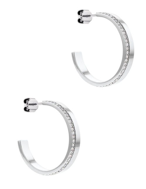 Aretes de aro de arco Calvin Klein con acabado brillante
