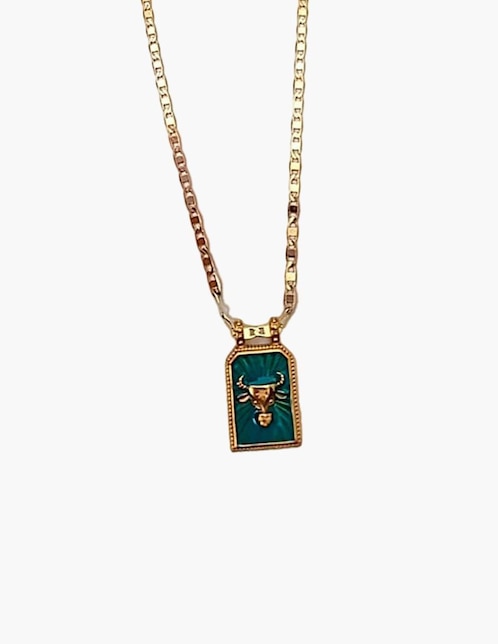 Collar con dije de signo zodiacal Nira de oro laminado 10 K