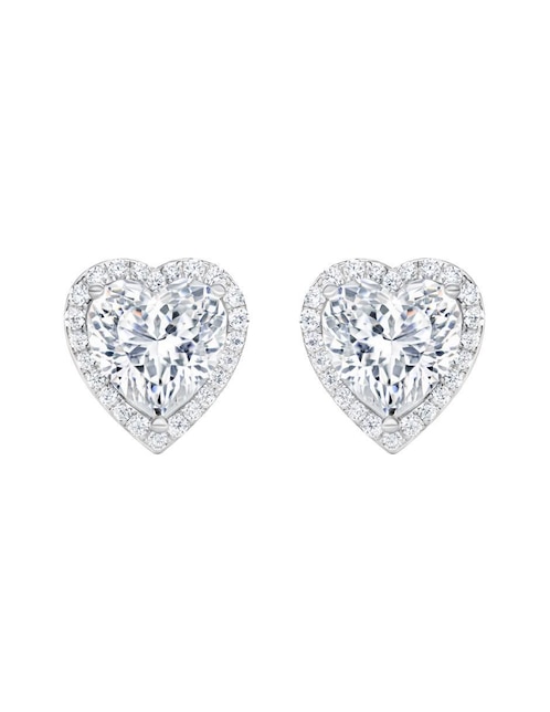 Broqueles de corazón Gladkova Joyería de plata p 925 con acabado brillante zirconia