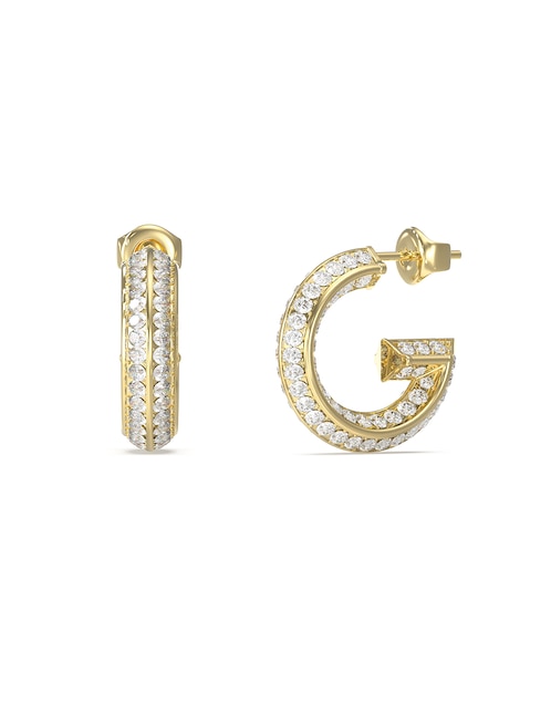 Aretes cortos letra G G Crystal con acabo pavé circonia 1