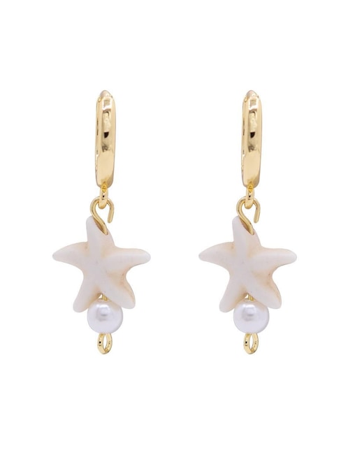 Aretes largos de estrella Oro Angelus