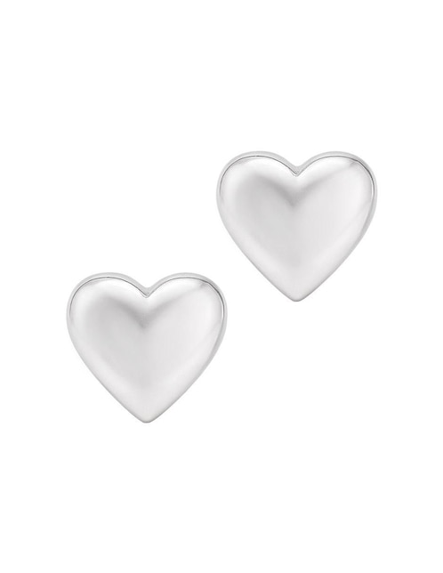 Broqueles de corazón Clepsidra de plata P 925 con acabado plateado