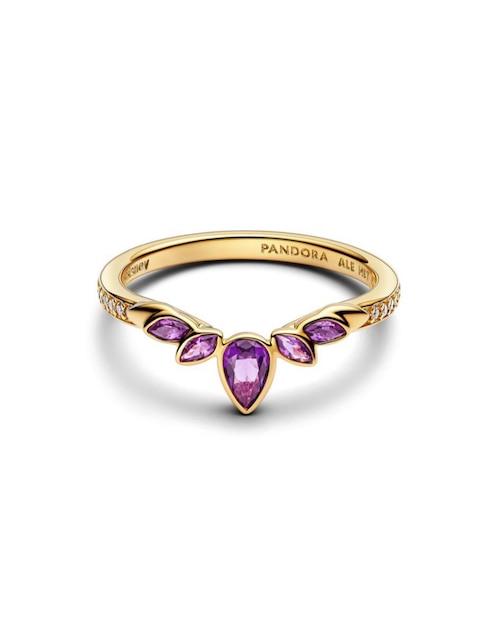 Anillo Pandora Disney Anna de plata P 925 zirconia cúbica con acabado baño de oro