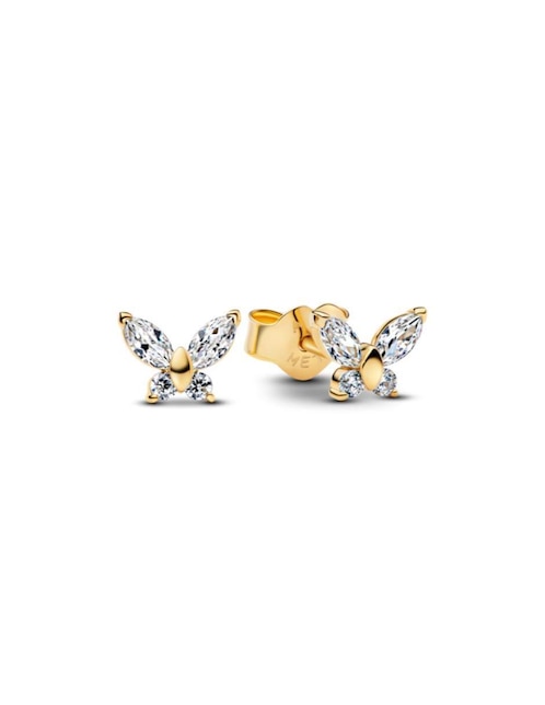Imagen de producto Arete corto de mariposa Pandora Timeless de plata P 925 con acabado baño de oro zirconia cúbica