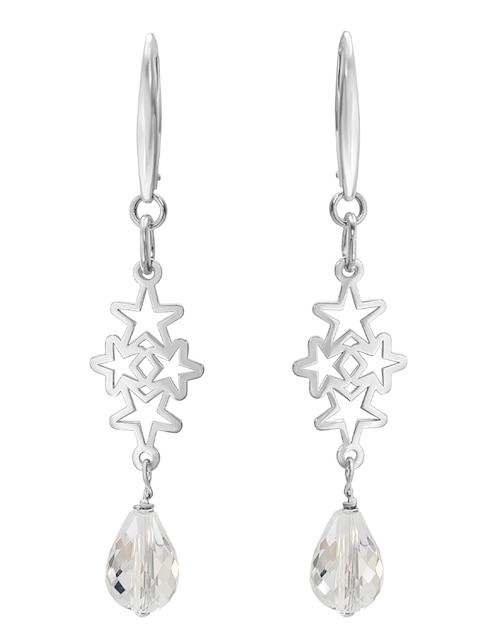 ANAMORA POR TANYA MOSS Aretes largos de estrella Anamora por Tanya Moss Celeste de plata p925 con acabado plateado