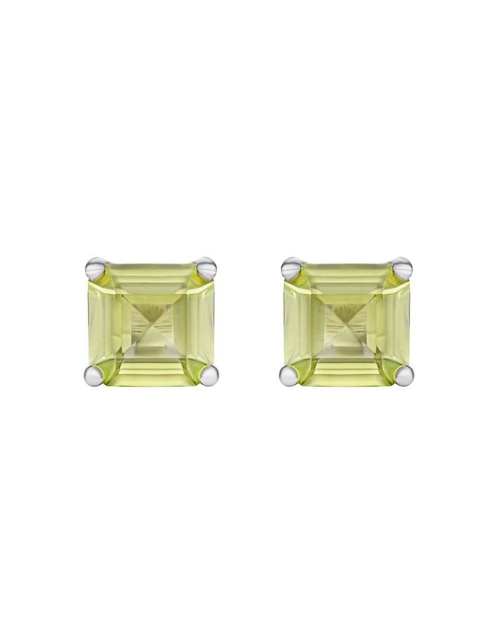 Broqueles cuadrados Gladkova Joyería de plata P 925 con acabado brillante peridote