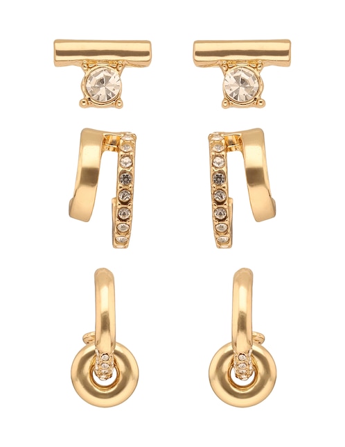 Set de aretes con acabado pavé fantasía 1