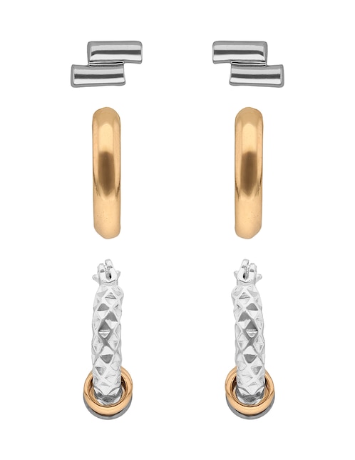 Set de aretes huggies con acabado brillante 1