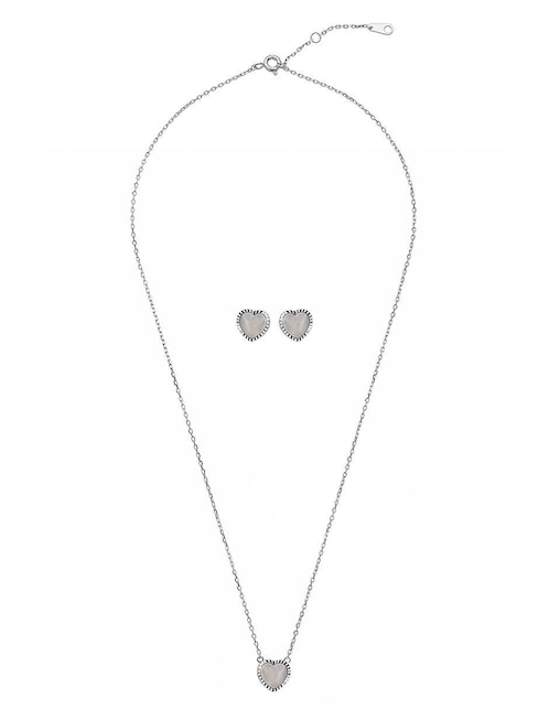 Set de collar y aretes Sofia Blum de plata P 925 circonita