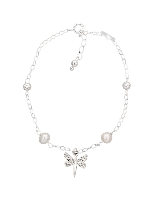 Pulsera de plata con perla P 925 con acabado brillante 1