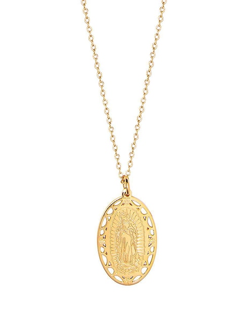 Collar con dije de virgen Nube de plata P 925 y 14 K