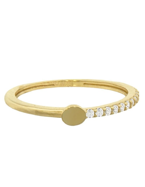 Anillo circular Horoz 10 k de oro zirconia pulido
