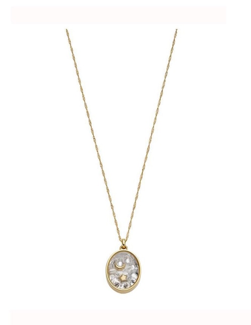 Collar con dije ovalado Fossil Sutton